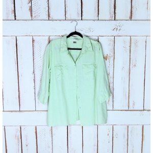 Vintage 90s cotton linen tunic button down shirt